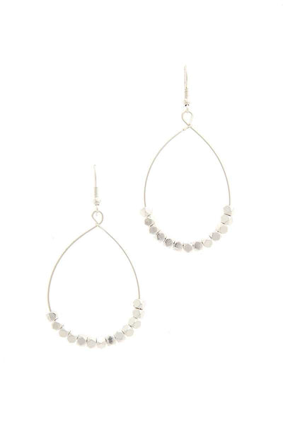 Beaded Metal Drop Earring
