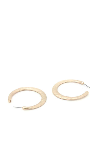 Hammered Open Circle Drop Earring