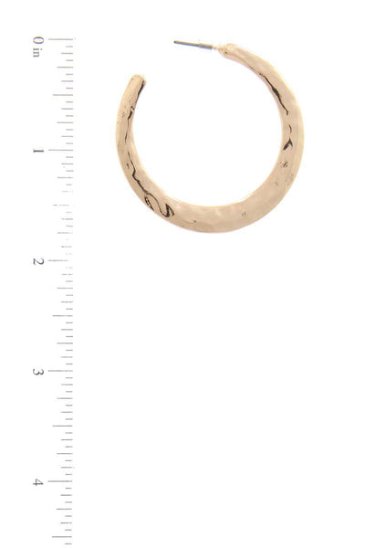 Hammered Open Circle Drop Earring