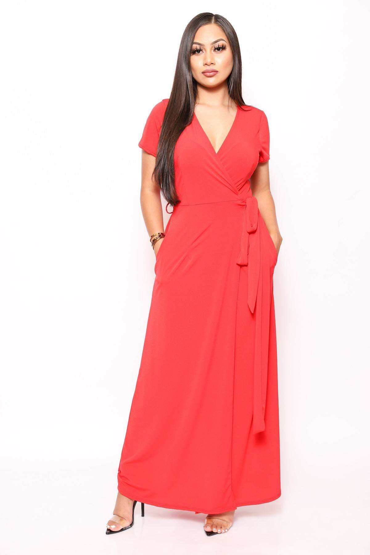 Simple, Sexy, And Chic Floor Length Wrap Dresses