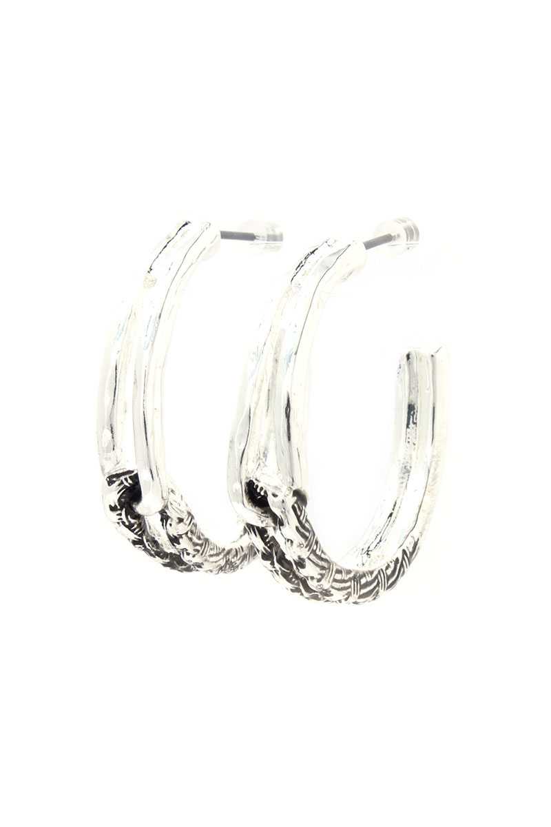 Metal Open Circle Drop Earring