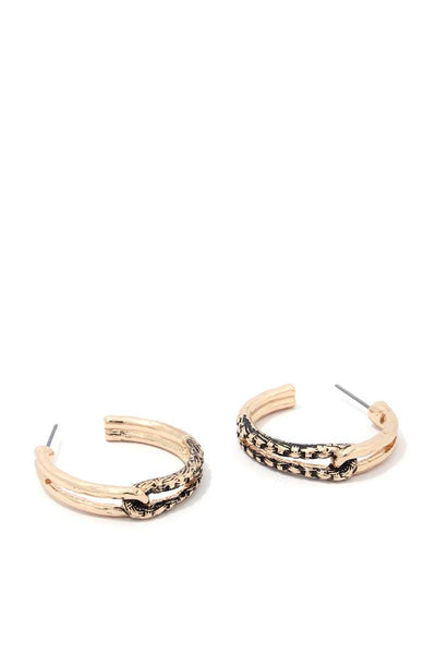 Metal Open Circle Drop Earring