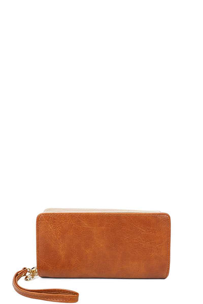 Designer Fashion Solid Color Wallet With Hand Strap