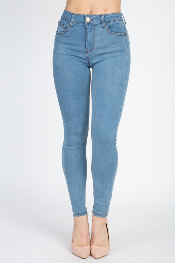 High Rise Denim Skinny Jeans