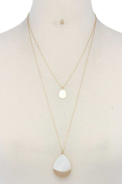 Teardrop Shape Layered Necklace