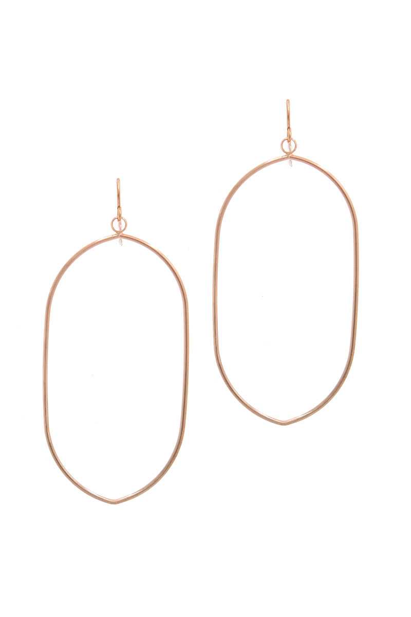 Long Oval Shape Drop Earring