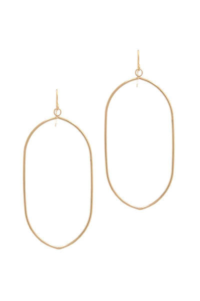 Long Oval Shape Drop Earring