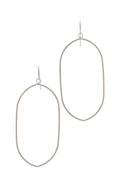 Long Oval Shape Drop Earring