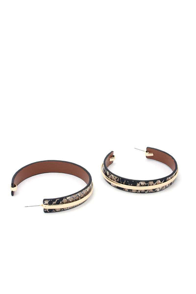 Animal Print Open Circle Drop Earring