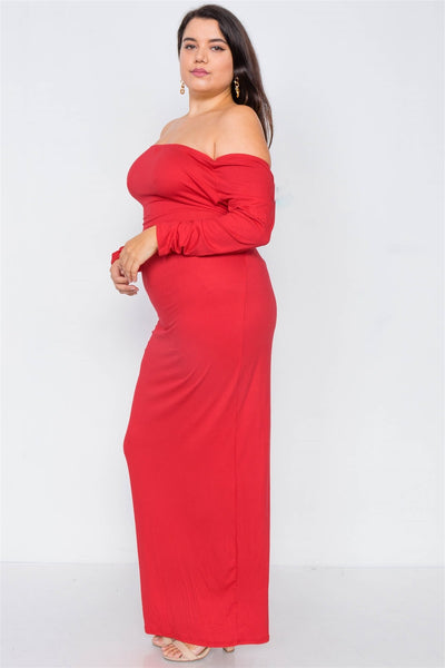 Plus Size Ribbed Black Maxi Dress