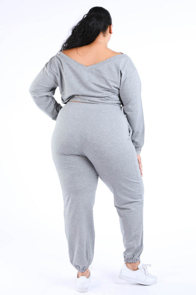 Casual Crop Jogger Set