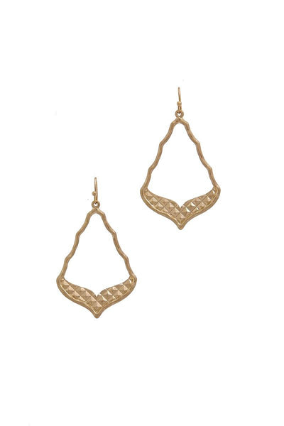 Cutout Moroccan Shaped Metal Drop Earring