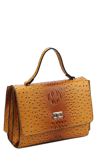 Modern Fashion Croco Pattern Satchel With Long Strap