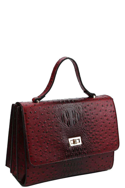 Modern Fashion Croco Pattern Satchel With Long Strap