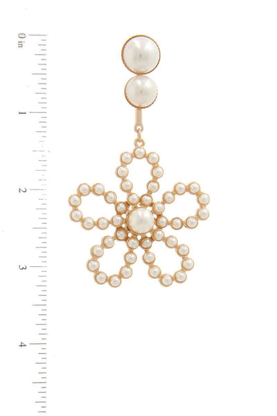 Flower Shape Post Drop Earring