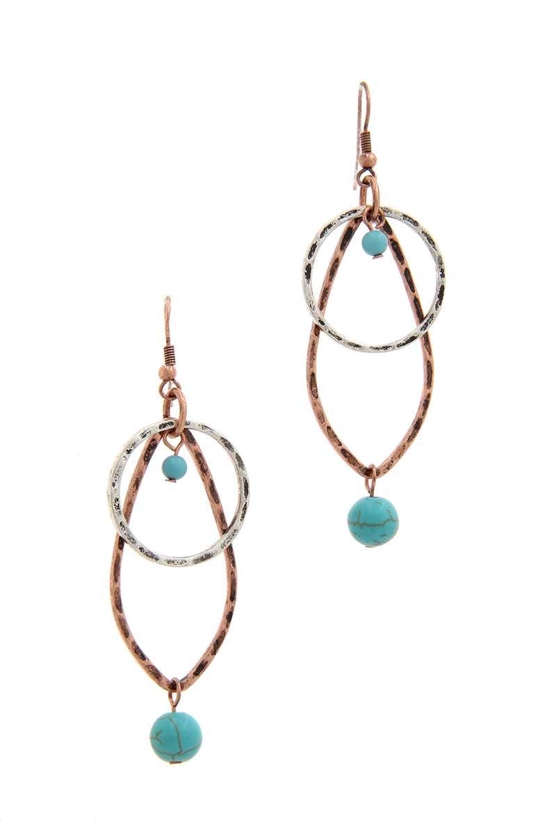 Rustic Modern Shape Drop Earring