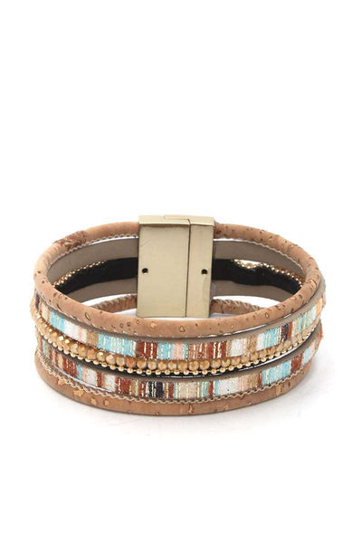 Beaded Multi Strand Magnetic Bracelet