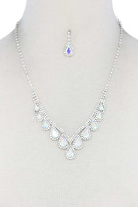 Teardrop Shape Rhinestone Necklace