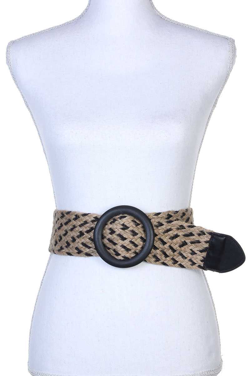 Round Buckle Pull Through Belt