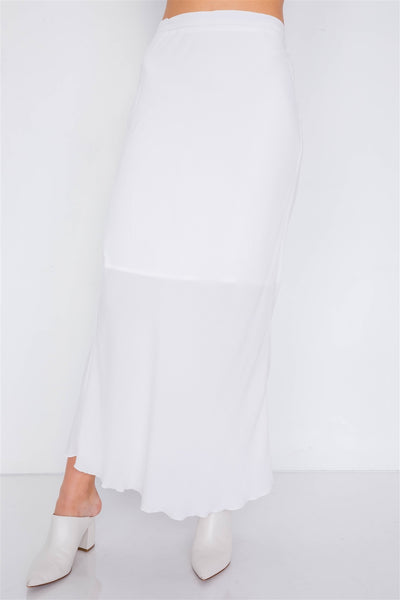 Mini Boho Print Lace Up Crop Top & High-waist Frill Trim Maxi Skirt Set