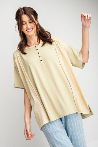 Pin Striped Mix N Match Rayon Slub Loose Fit Knit Tunic