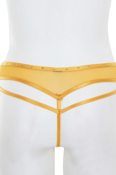 Open Cage Back Thong W/ Mesh