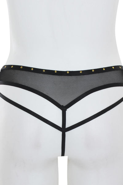 Open Cage Back Thong W/ Mesh