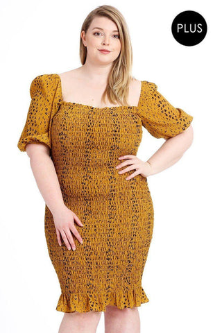 Crinkle Dot Print Dress