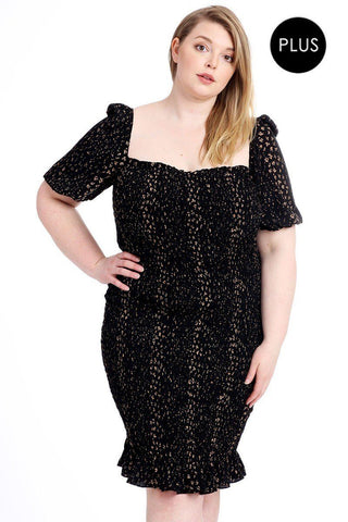Crinkle Dot Print Dress