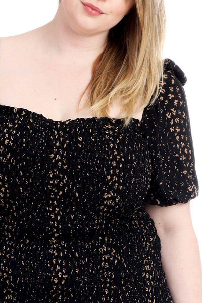 Crinkle Dot Print Dress