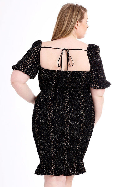 Crinkle Dot Print Dress