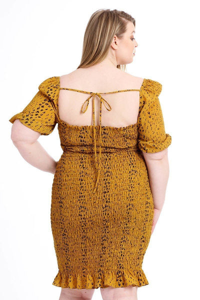 Crinkle Dot Print Dress