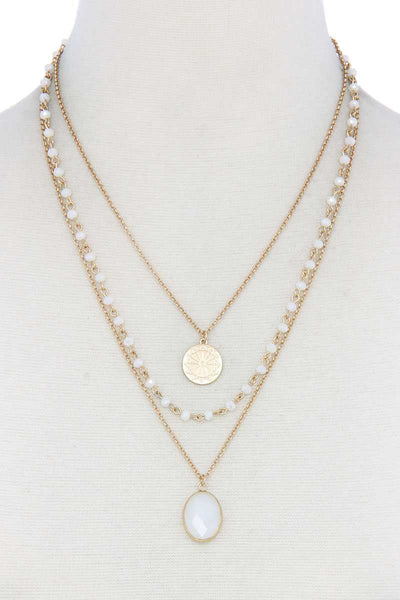 Oval Beaded Layered Necklace