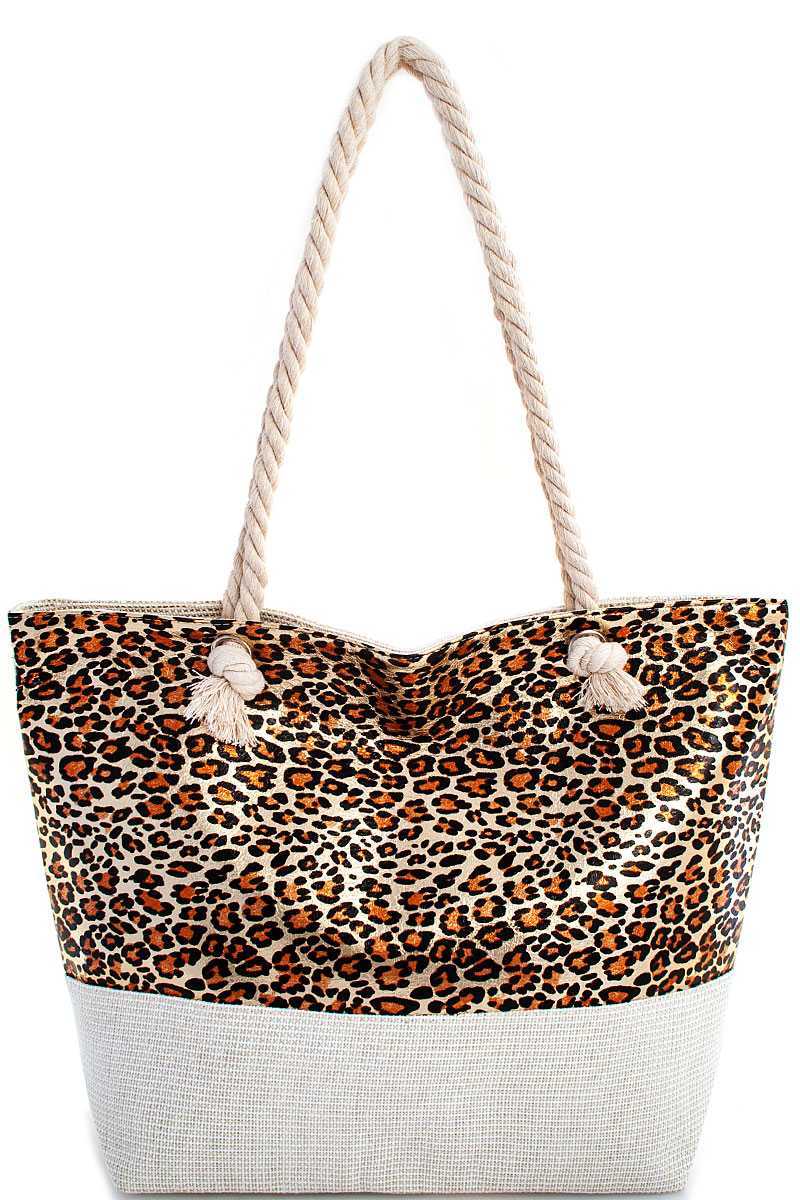 Holographic Leopard Print Tote Bag