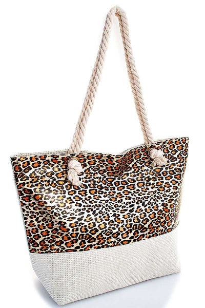Holographic Leopard Print Tote Bag