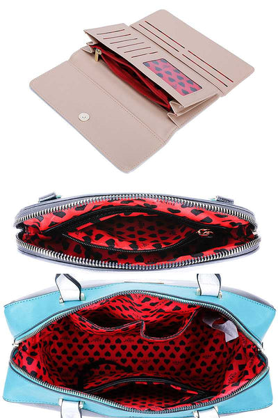 Nikky By Nicole Lee 3in1 Love Your Look Print Satchel Cross Body And Wallet Set