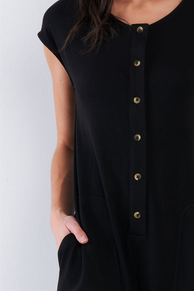 Black Button Up Jumpsuit