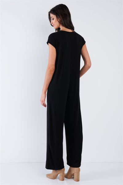 Black Button Up Jumpsuit