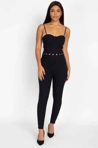 Waist Cutout Skinny Jumpsuit