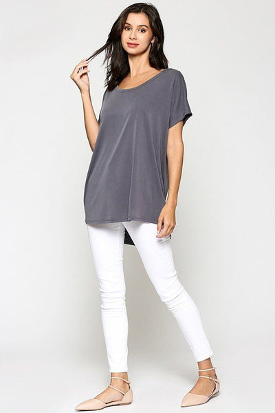 Scoop Neckline Cupro Solid Top