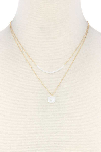 Round Charm Beaded Necklace Set