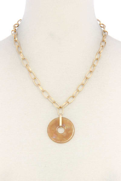 Acetate Circle Pendant Necklace