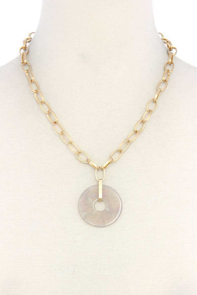 Acetate Circle Pendant Necklace