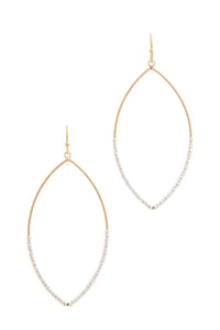 Beaded Pointed Oval Drop Earring