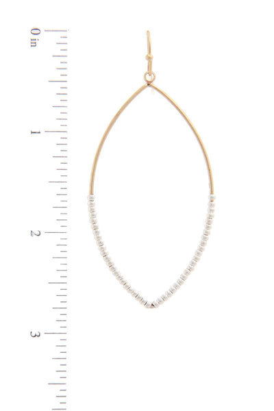 Beaded Pointed Oval Drop Earring