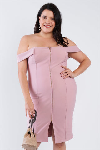 Plus Size  Front Zip Dress