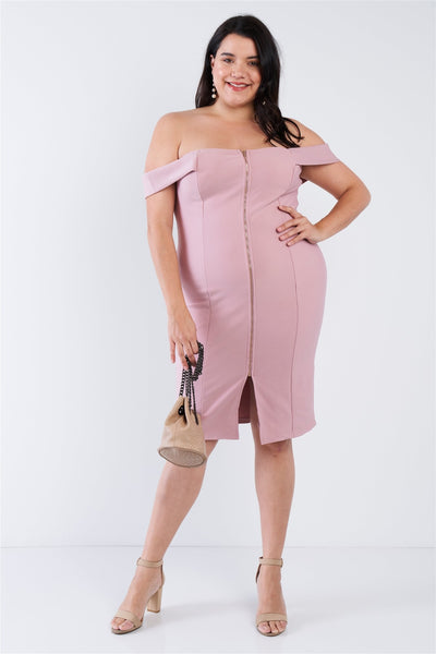 Plus Size  Front Zip Dress