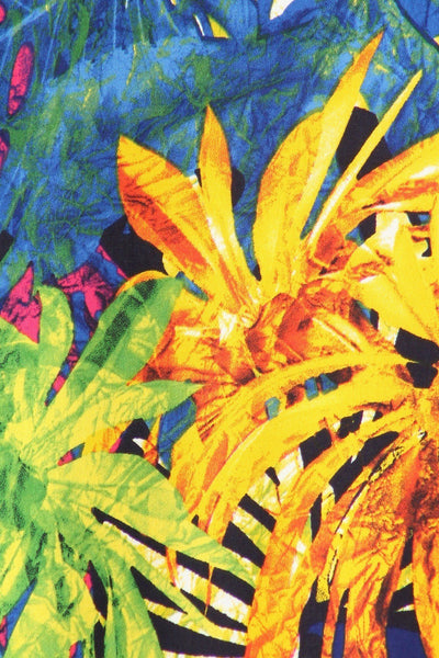 Plus Size Sleeveless Leaf Print Tunic Top