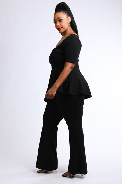 Peplum Top & Pants Set