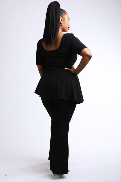 Peplum Top & Pants Set